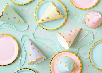 CZAPECZKI URODZINOWE GWIAZDKI-6 SZTUK-4764