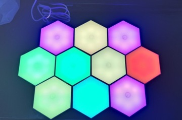 10X СОТОВАЯ ЛАМПА RGB АТМОСФЕРНАЯ ЛАМПА С ДИСТАНЦИОННЫМ СЕНСОРНЫМ УПРАВЛЕНИЕМ