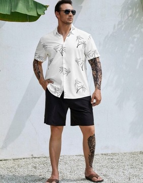 SHEIN KOMPLET MĘSKI SPODENKI KOSZULA Shein