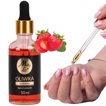 Oliwka Do Skórek I Paznokci MOLLYLAC 50ml Zapachowa Truskawkowa Zakraplacz