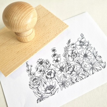 Большая марка 110х90 в виде подставки Штамп ВАШ ЛОГО для картонных коробок и пакетов