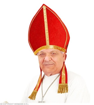 SUPER Czapka Papieża Biskupa Mitra LUX 8521PW