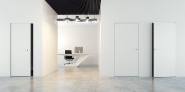 Drzwi UKRYTE + Ościeżnica BIAŁE Prawe 90 Zewnątrz