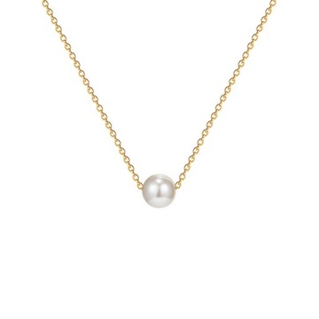 Sexy Minimalism Single Pearl Pendant Necklace for
