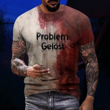 Хэллоуин футболка мужская повседневная блузка с круглым вырезом всплеск крови