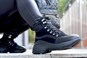 Черные ботинки на платформе Высокие кеды *37