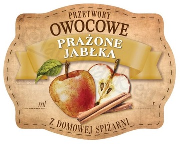 PRAŻONE JABŁKA - Etykieta na słoik