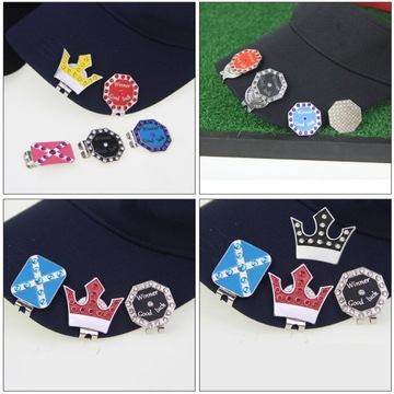 Gazechimp 2 шт. маркеры для мяча для гольфа, зажим для шляпы, настройка выравнивания, помощь игроку в гольф