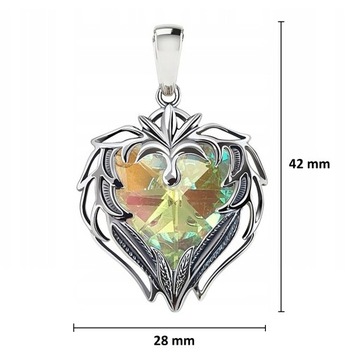 СЕРЕБРЯНЫЙ КУЛОН СЕРДЦЕ КРИСТАЛЛ 925 ПОДАРОК