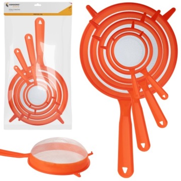 SITKA KOMPLET SITEK SITKO PLASTIKOWE KUCHENNE PRZESIEWACZ Z RĄCZKĄ 5szt