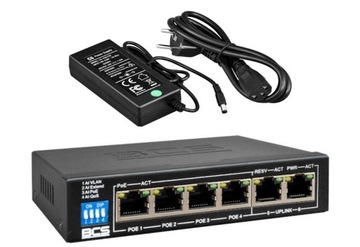 КОММУТАТОР POE BCS-B-SP0402 4-ПОРТОВЫЙ BCS BASIC