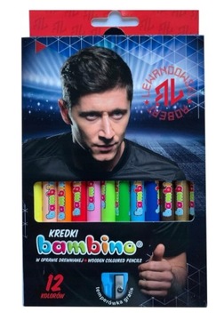 KREDKI BAMBINO LEWANDOWSKI 12 szt TEMPERÓWKA