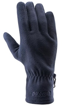 Rękawiczki męskie polarowe HI-TEC granatowe rękawice 5 palcowe ciepłe S/M