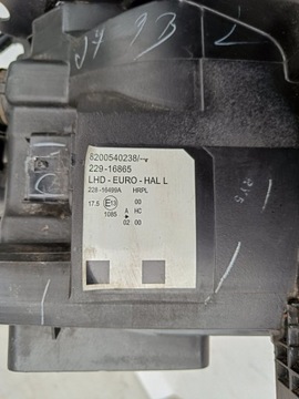 ORIGINÁLNÍ SVĚTLO LEVÝ PŘEDNÍ RENAULT MODUL 8200540238 EVROPA