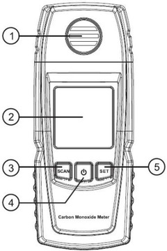 MIERNIK TLENKU WĘGLA WYKRYWACZ DETEKTOR CZUJNIK CZADU CO 1000PPM LCD ALARM