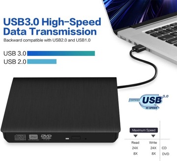 Внешний привод CD-DVD для портативного компьютера с USB 3.0 Burner
