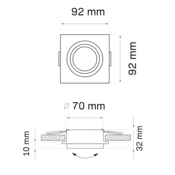 LIKA Q ЧЕРНО-СЕРЕБРЯНЫЙ КВАДРАТНЫЙ ФИТИНГ ДЛЯ СКРЫТОГО МОНТАЖА