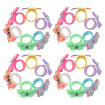 24 шт. Kids Butterfly Rings Різнокольоровий Rings Подарунки для гостей для дівчаток