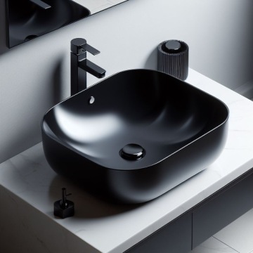 Керамическая пробка для умывальника Ravak без перелива, сплошной черный глянец