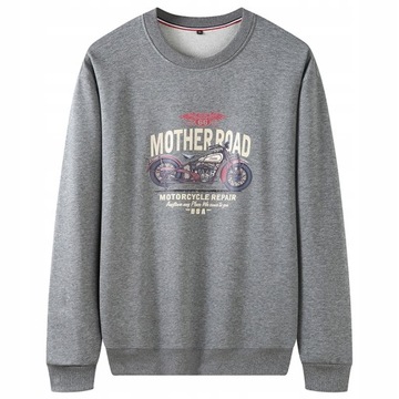 Crew-neck long-sleeved plus-size hoodie for men