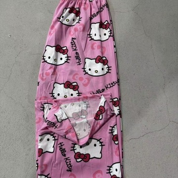 Фланелевые пижамы Hello Kitty, женские теплые брюки, розовые домашние брюки