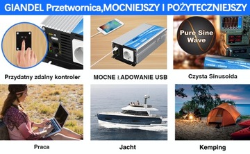 Автомобильный преобразователь 12 В 230 В, 1000 Вт, синус!