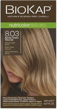 BIOKAP NUTRICOLOR DELICATO 8.03 Jasny naturalny blond 140 ml