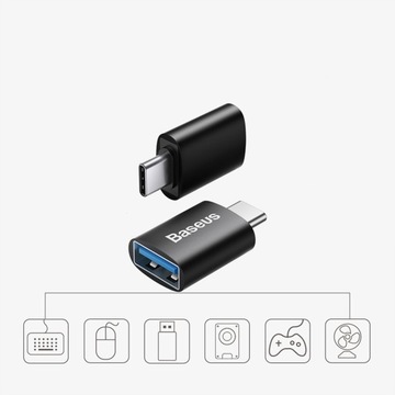 АДАПТЕР BASEUS АДАПТЕР OTG ПЕРЕДАЧА ДАННЫХ ЗАРЯДКА USB-A на USB-C