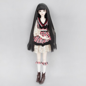 Черные длинные прямые волосы 1/4 BJD