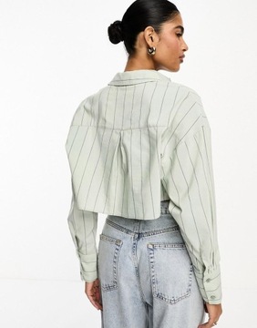 КОРОТКАЯ ЗЕЛЕНАЯ РУБАШКА В ПОЛОСКУ NJ1 pir XXL Asos Design