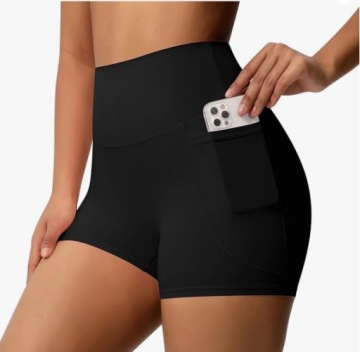 Damskie spodenki sportowe krótkie legginsy push up z kieszeniami rozmiar M
