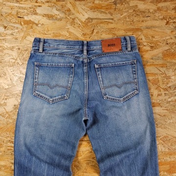Spodnie Jeansowe HUGO BOSS Męskie Proste Błękitne Jeans Denim Dżins 34x34