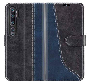 Mulbess Etui z klapką portfel do Xiaomi Mi Note 10 ekoskóra granat