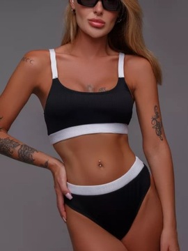 Бикини два -розычные купальники широкие ремни высокие трусики / л.