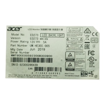 ДРАЙВЕРНЫЙ СВЕТОДИОД 0B3353T-01 ACER ED273