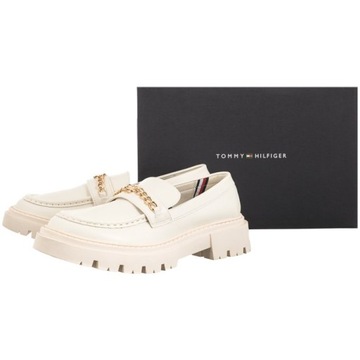 Buty Mokasyny Półbuty Damskie Tommy Hilfiger Low Cut Shoe Milk Białe