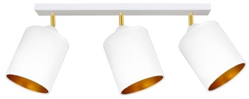 LAMPA PLAFON ŻYRANDOL RUCHOME ABAŻURY BIAŁY ZŁOTY
