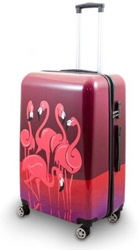 НАБОР СОВРЕМЕННЫХ 3D ЧЕМОДАНОВ С ФЛАМИНГО M L XL