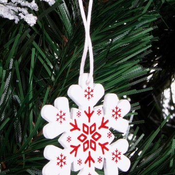 ДЕРЕВЯННЫЕ ЕЛОЧНЫЕ ПОДВЕСКИ ШАРЫ-СНЕЖИНКИ 3 шт. ЁЛОЧНЫЕ УКРАШЕНИЯ