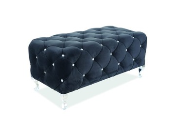 PUF / ŁAWKA HESTIA VELVET CZARNY BLUVEL 19/ SREBRN