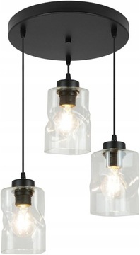 LAMPA WISZĄCA AURA PLAFON SUFITOWY BEZBARWNY ŻYRANDOL SZKLANE KLOSZE LED