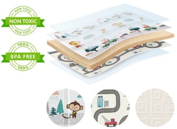 Большой двусторонний складной детский обучающий коврик из пенопласта, XPE, 120х180 см.