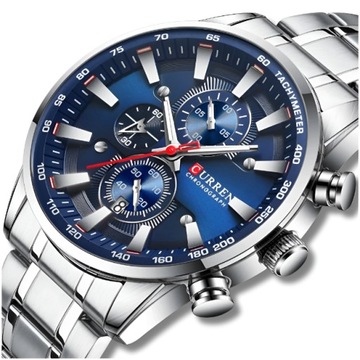 ZEGAREK MĘSKI CURREN KLASYCZNY ELEGANCKI CHRONOGRAF DATOWNIK 6 KOLORÓW