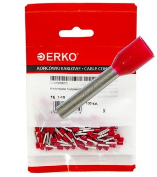 Końcówka tulejkowa izolowana tulejka czerwona 1mm TE 1-10 100szt ERKO
