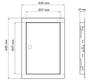 БЕЛАЯ МЕТАЛЛИЧЕСКАЯ ДВЕРЬ С ЗАМКОМ 40х40