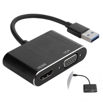 Адаптер USB3.0 — VGA/HDMI Преобразователь питания