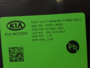 KIA NIRO MODUL PAMĚŤ SEDADLA FACELIFT 21R.