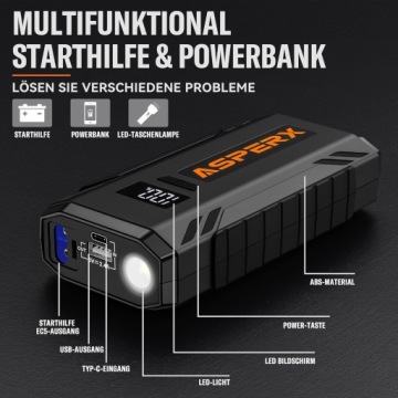 СТАРТЕР ASPERX AX1500 СТАРТЕР АВТОМОБИЛЯ POWERBANK ВЫПРЯМИТЕЛЬ PRO