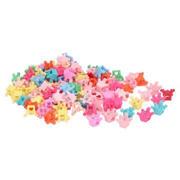 100шт мини-заколки для волос с короной, разноцветные k