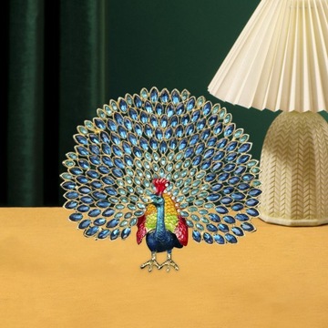 Шкатулка для украшений в виде павлина, классическая скульптура, коллекционная, декоративные украшения для дома, синяя